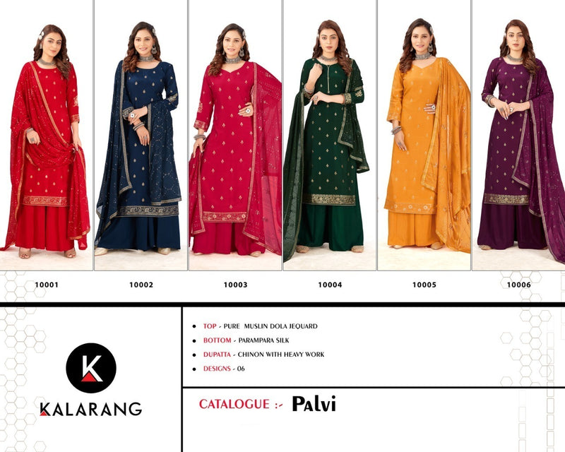 Kalarang fashion Palvi Muslin With Embroidery Work Stylish Designer Festive Wear Salwar Kameez