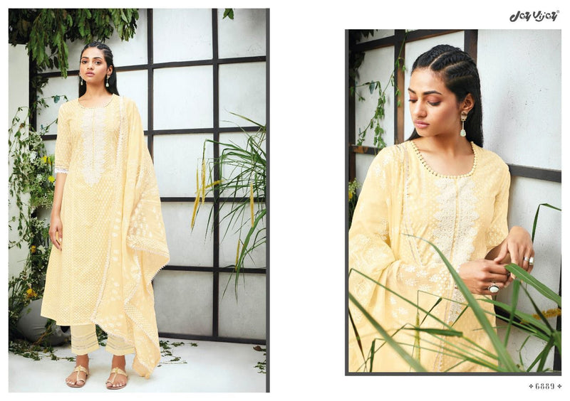 Jay Vijay Pandora Cotton Khadi  Block Print Party Wear Salwar Kameez With Embroidery