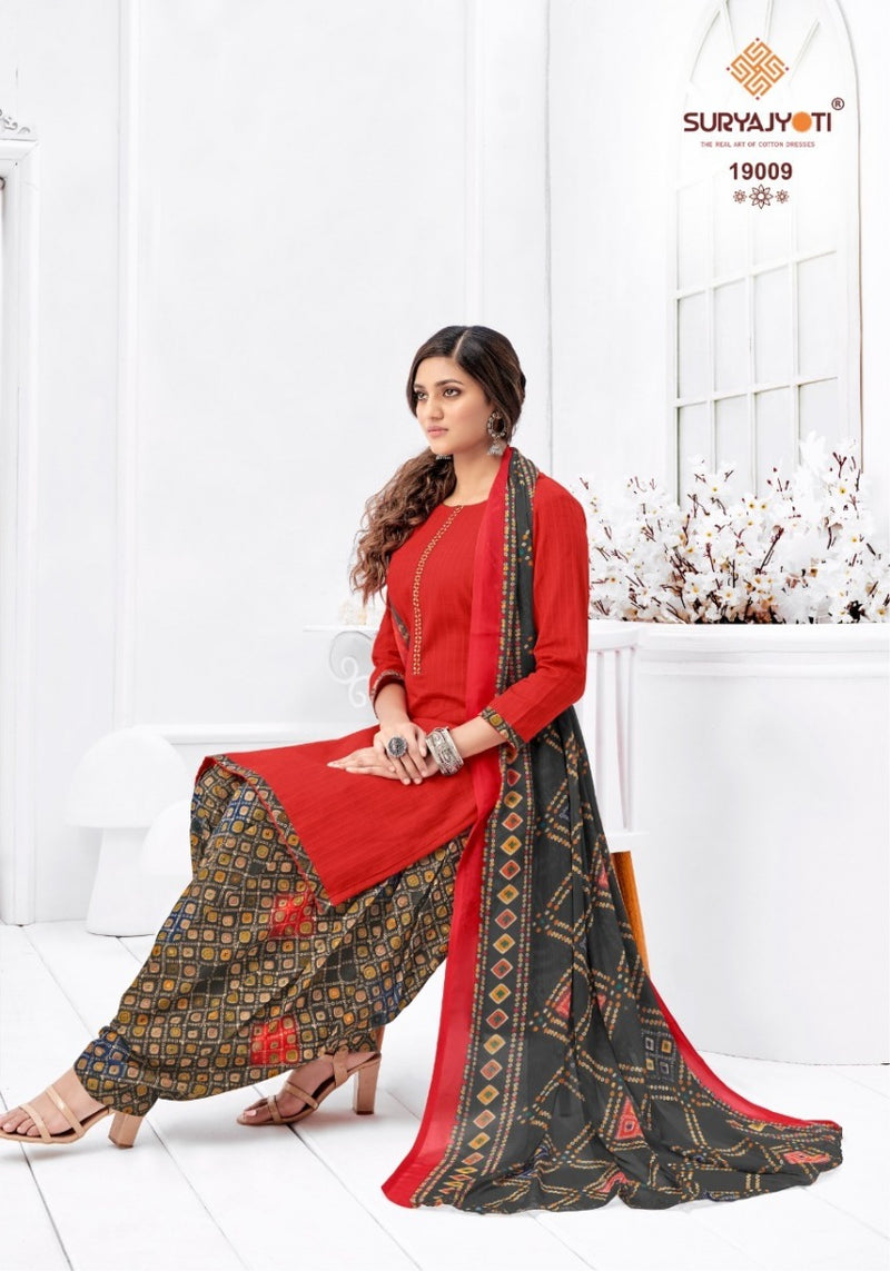 Surya Jyoti Paneree Patiyala Vol 19 Cambric Dobby Fancy Patiyala Style Salwar Kameez