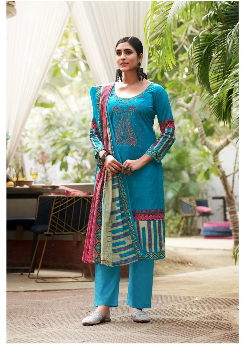 Yashika Panghat Pure Cotton With Beautiful Work Stylish Designer Festive Wear Salwar Suit