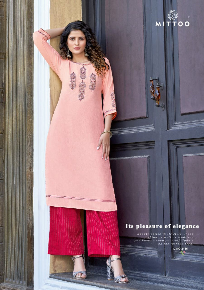 Mittoo Panghat Vol 21 Rayon Fancy Stylish Party Wear Kurtis With  Bottom