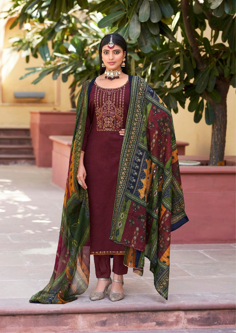Levisha Panihari Jam Cotton Designer Party Wear Suits With Heavy Embroidery