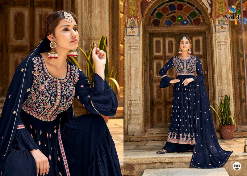 Sara Trendz Pankh Georgette With Heavy Embroidery Work Stylish Designer Party Wear Kurti