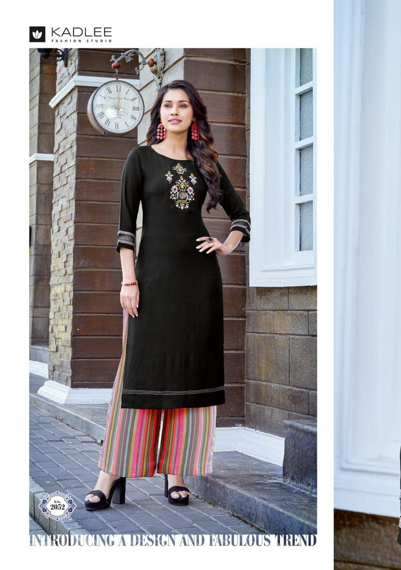 Kadlee Fashion Pankh Vol 7 Rayon Fancy Wear Kurtis With Plazzo