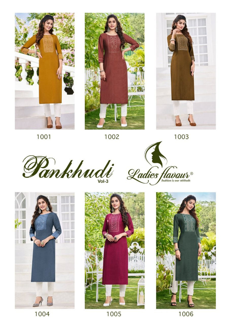 Ladies Pankhudi Vol 3  Viscose With Heavy Sequnce Embroidery Work Stylish Designer Casual Kurti