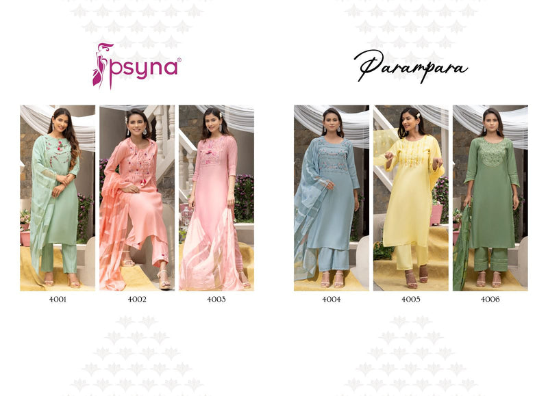 Psyna Parampara Vol 4 Silk Fancy Designer Partywear Kurti