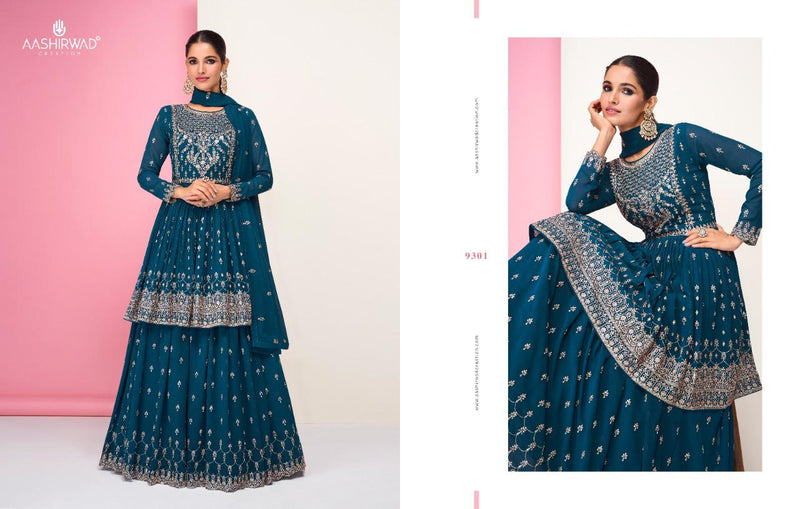 Aashirwad Creation Pari Free Size Georgette With Fancy Work Stylish Designer Casual Wear Kurti