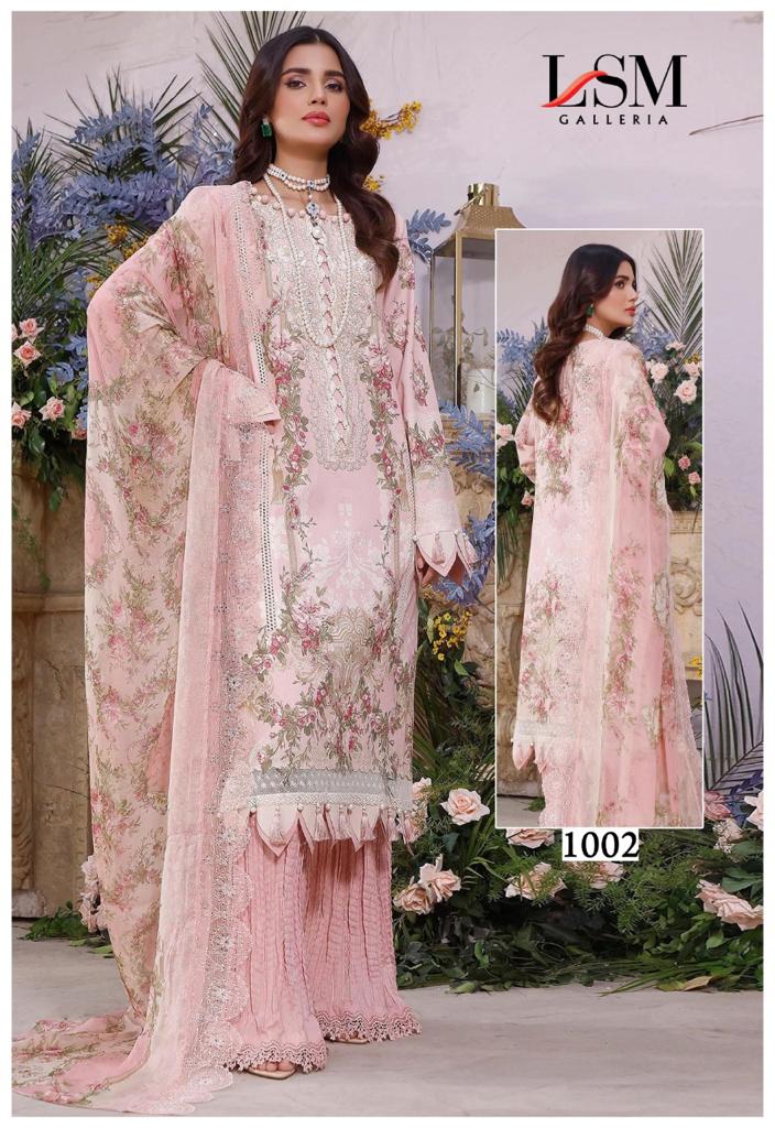 Lsm Galleria Parian Dream Heavy Luxury Lawn Cotton With Printed Work Stylish Designer Pakistani Salwar Kameez