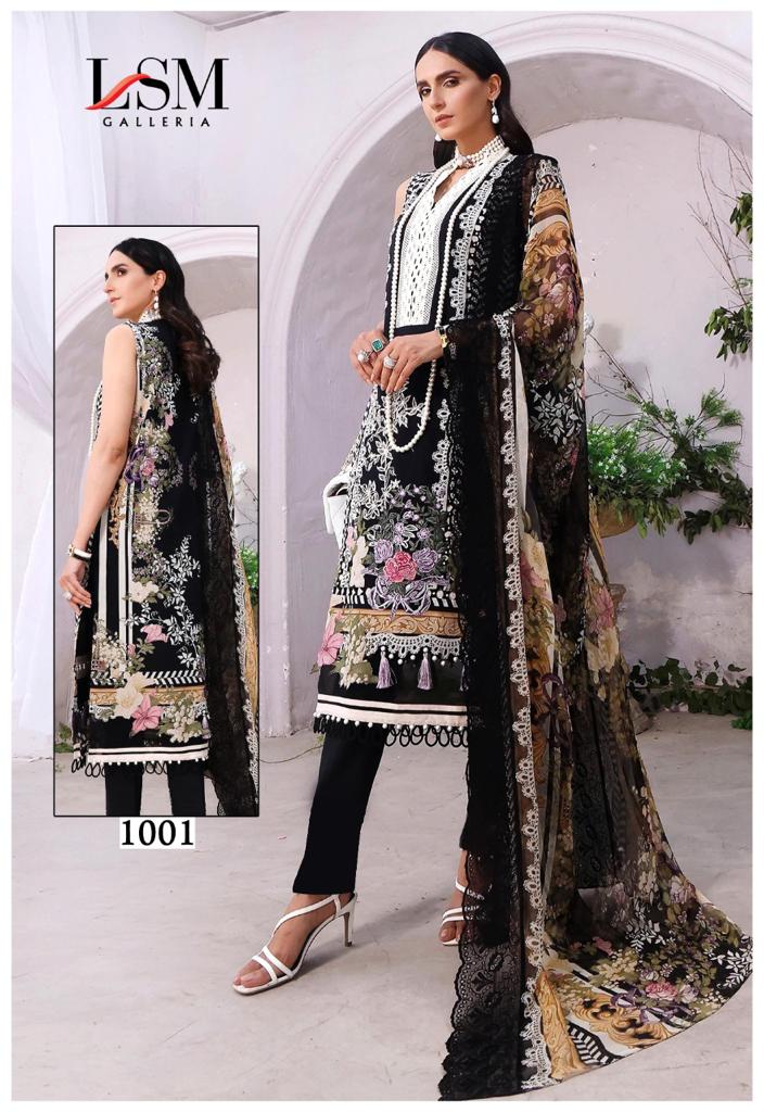Lsm Galleria Parian Dream Heavy Luxury Lawn Cotton With Printed Work Stylish Designer Pakistani Salwar Kameez