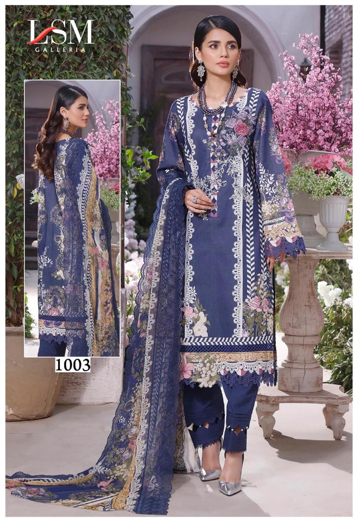 Lsm Galleria Parian Dream Heavy Luxury Lawn Cotton With Printed Work Stylish Designer Pakistani Salwar Kameez