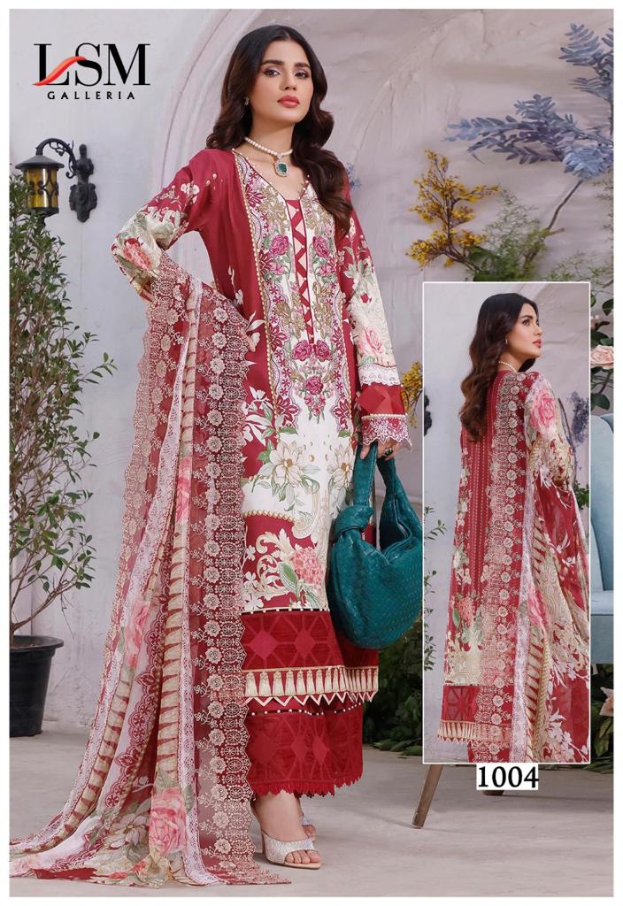 Lsm Galleria Parian Dream Heavy Luxury Lawn Cotton With Printed Work Stylish Designer Pakistani Salwar Kameez