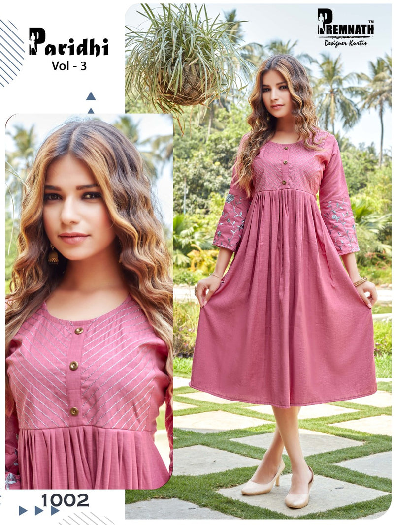 Premnath Designer Paridhi Vol 3 Rayon Designer Fancy Frock Style Kurtis