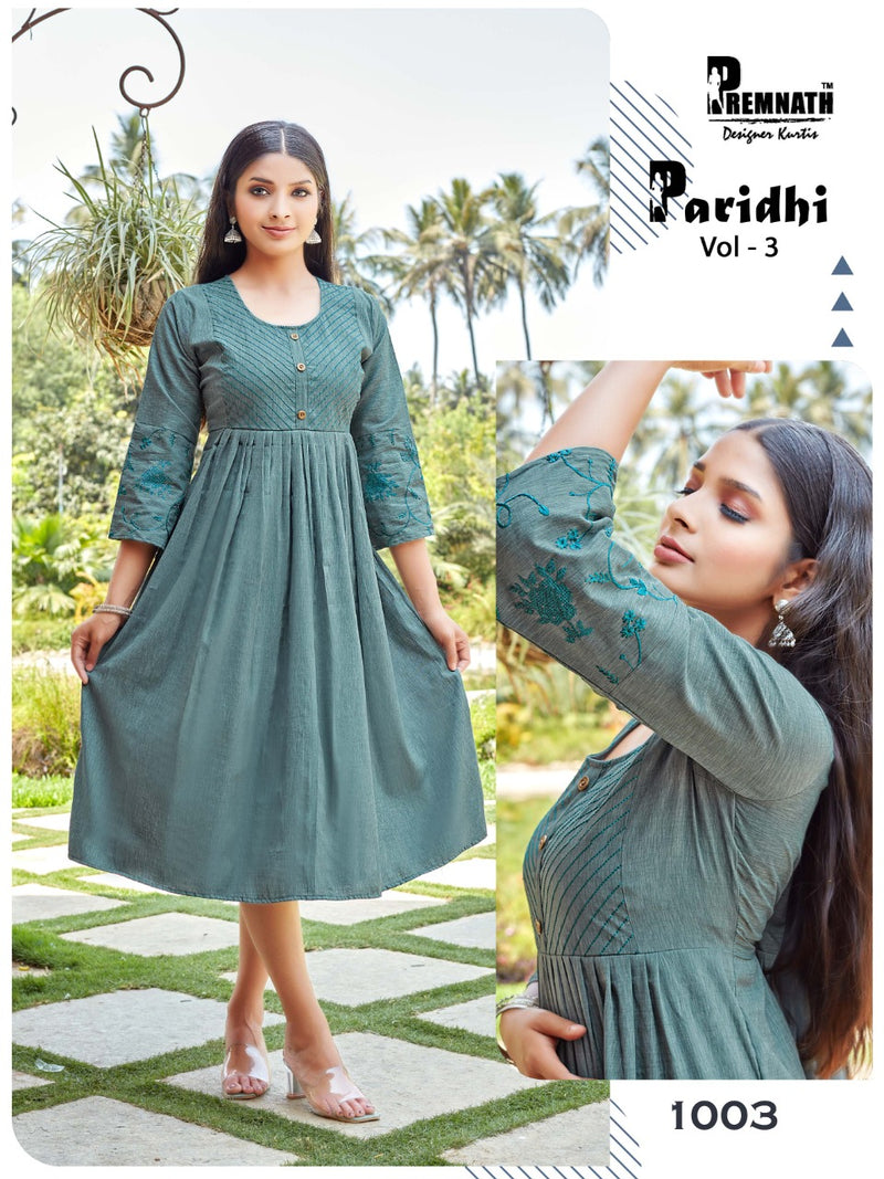 Premnath Designer Paridhi Vol 3 Rayon Designer Fancy Frock Style Kurtis