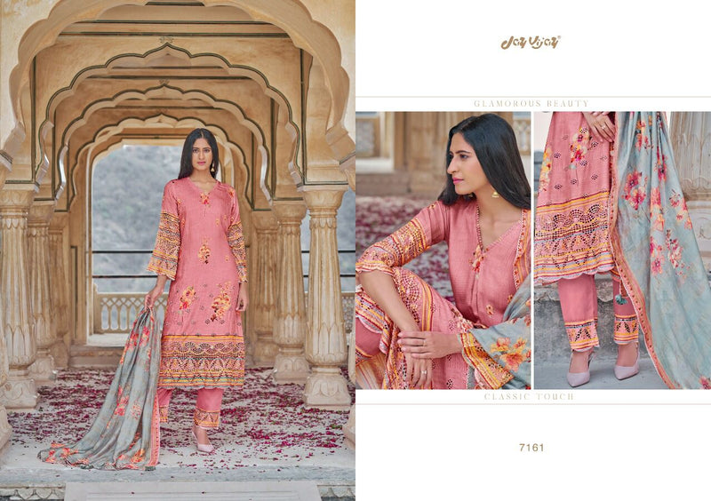 Jay Vijay Dno 7161 To 7170 Silk Pritns With Heavy Embroidery Work Stylish Designer Salwar Suit