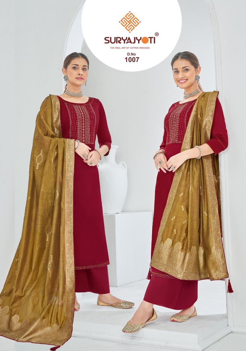 Suryajyoti Pasoori Vol 1 Jam Satin Embroidered Designer Festive Wear Salwar Suits