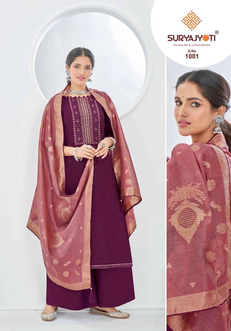 Suryajyoti Pasoori Vol 1 Jam Satin Embroidered Designer Festive Wear Salwar Suits