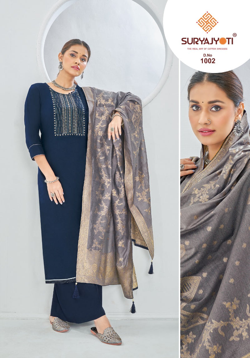 Suryajyoti Pasoori Vol 1 Jam Satin Embroidered Designer Festive Wear Salwar Suits