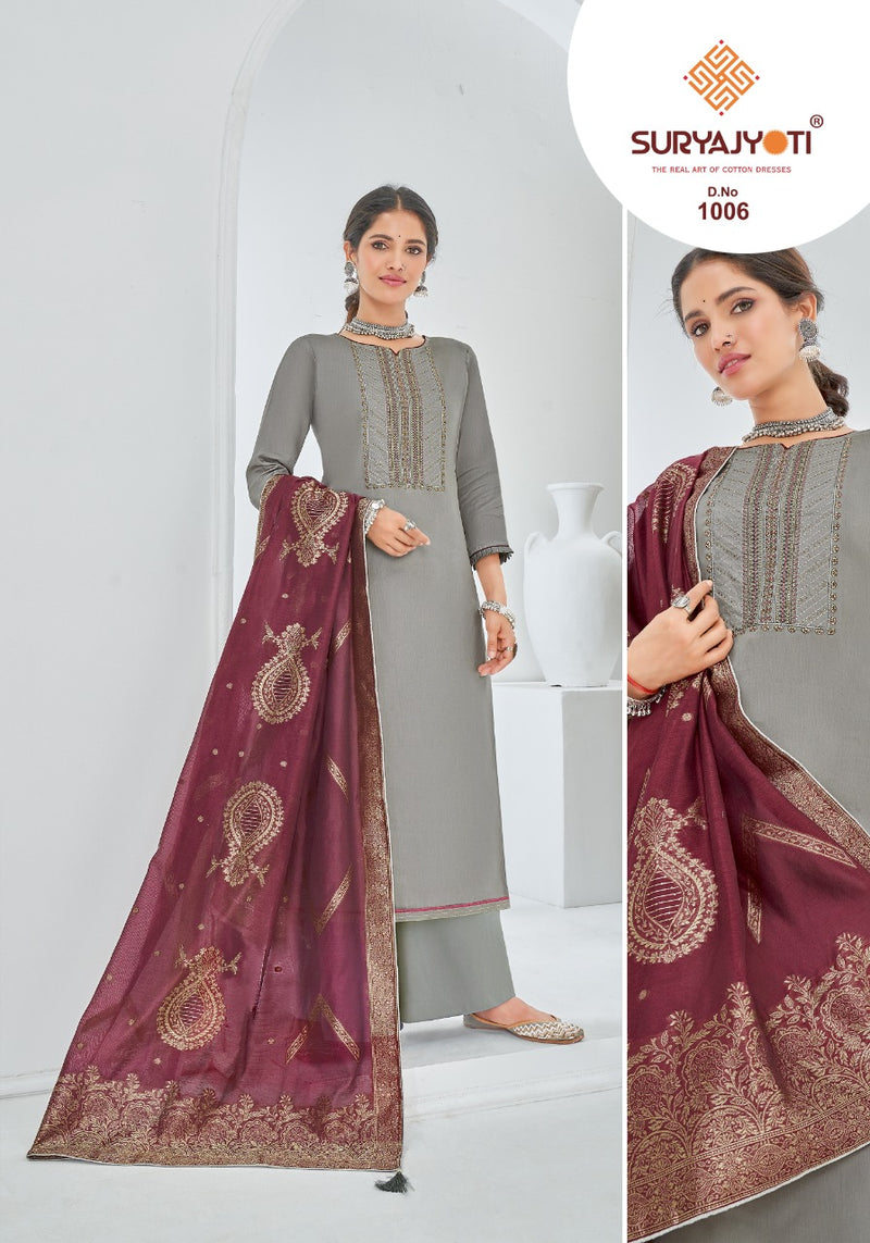 Suryajyoti Pasoori Vol 1 Jam Satin Embroidered Designer Festive Wear Salwar Suits