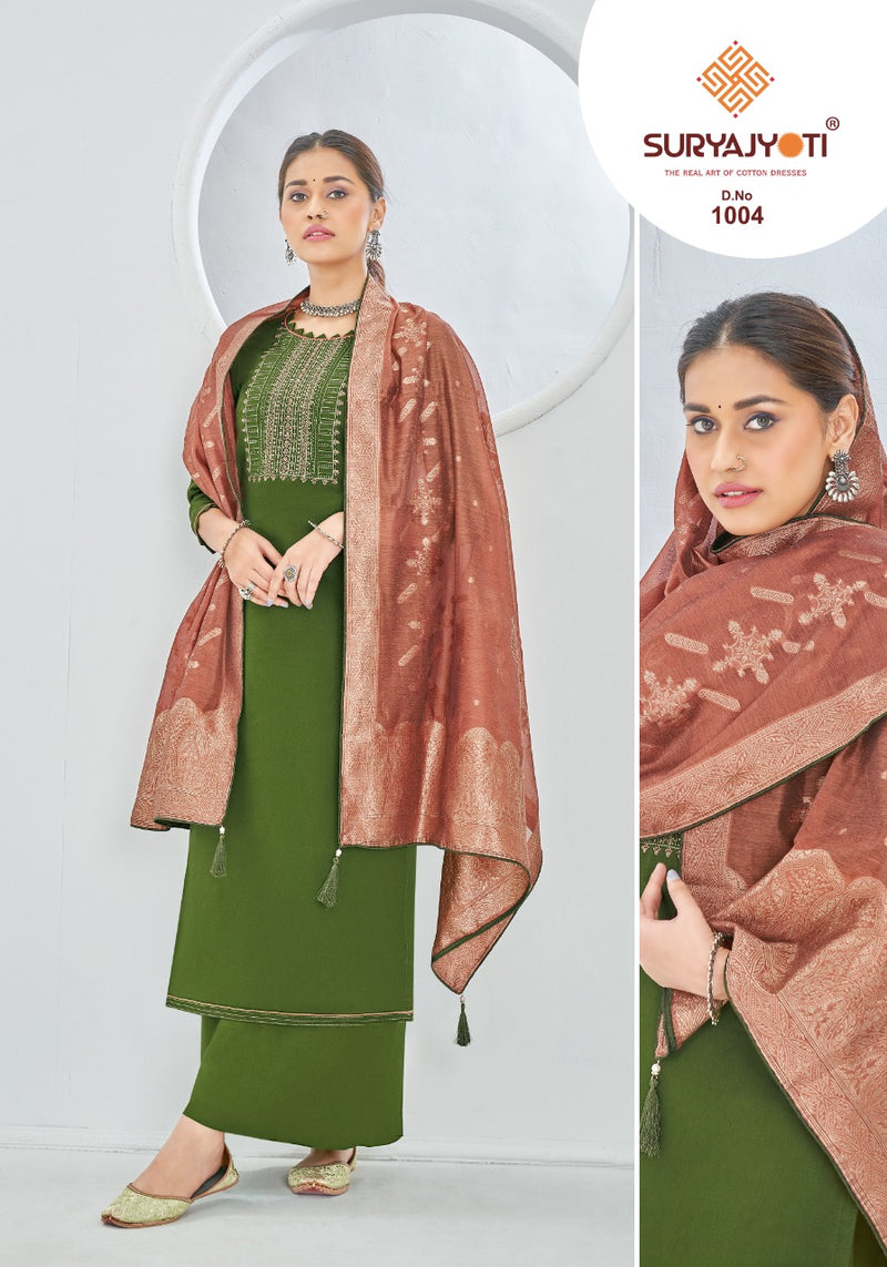 Suryajyoti Pasoori Vol 1 Jam Satin Embroidered Designer Festive Wear Salwar Suits