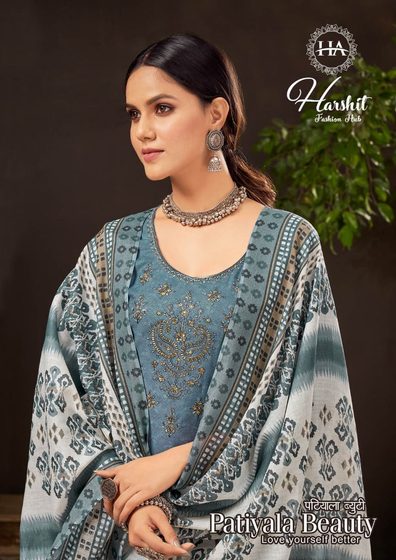 Harshit Fashion Dno 01 To 010 Cotton Printed Work Stylish Designer Party Wear Salwar Suit