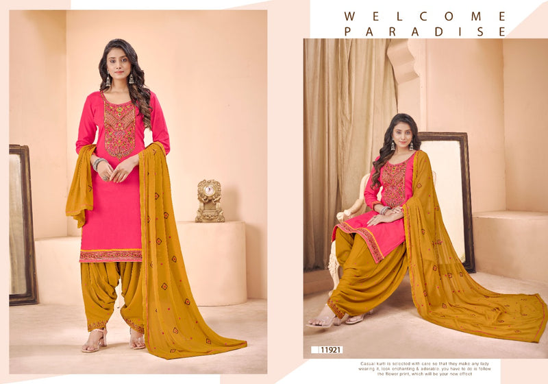 Panch Ratna Patiyala House Jam Silk Embroidered Patiyala Style Party Wear Salwar Suits