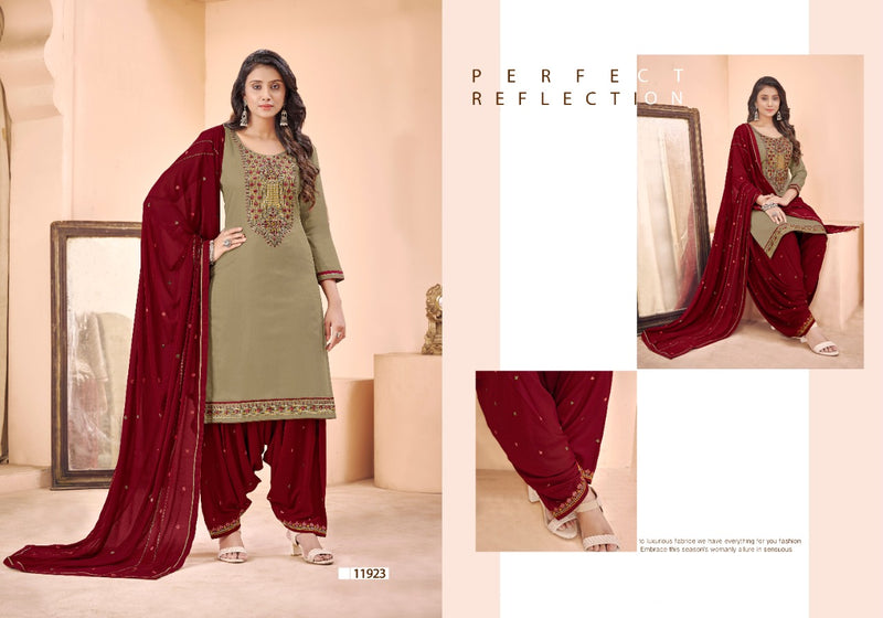 Panch Ratna Patiyala House Jam Silk Embroidered Patiyala Style Party Wear Salwar Suits