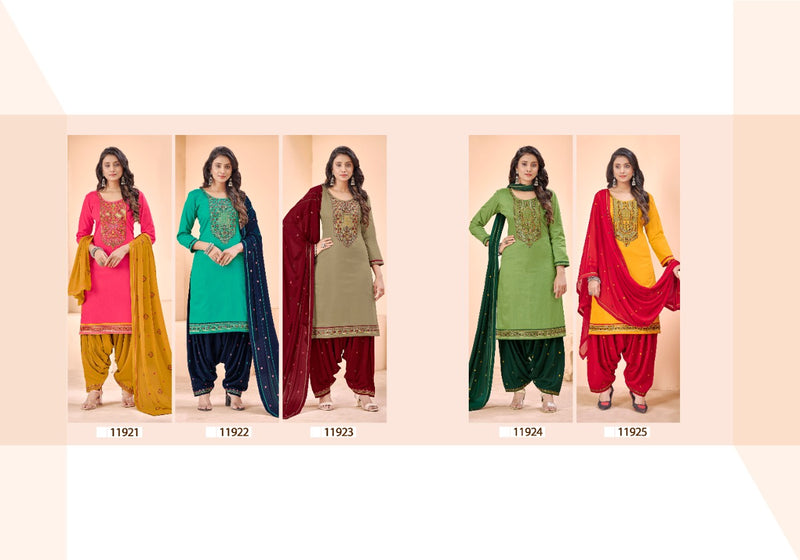Panch Ratna Patiyala House Jam Silk Embroidered Patiyala Style Party Wear Salwar Suits