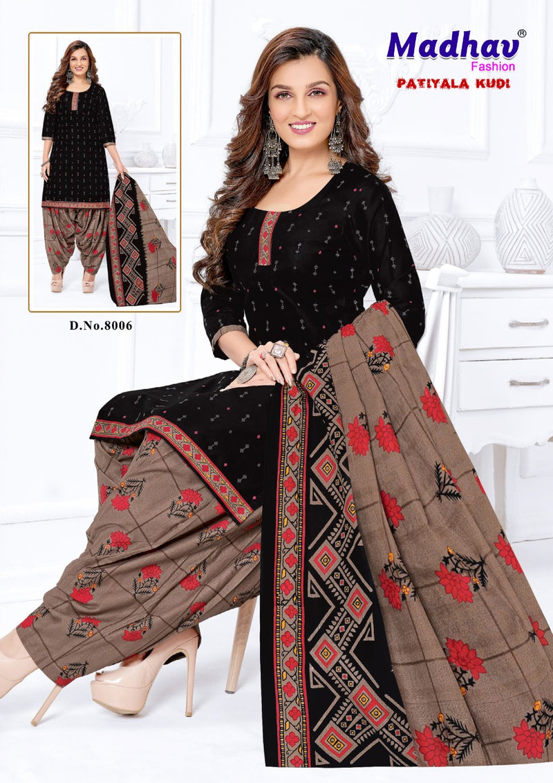 Madhav Fashion Patiyala Kudi Vol 8 Pure  Cotton Printed Patiyala Style Party Wear Salwar Suits