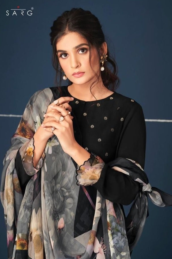 Sahiba Sarg Patrika Jacquard Silk Designer Salwar Suits With Digital Print