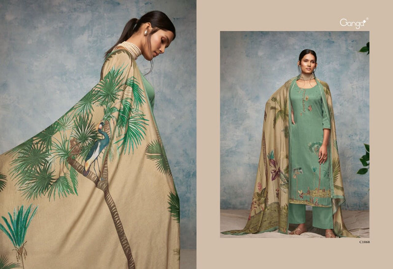 Ganga Dno C 1068 To 1073 Pure Cotton Printed With Heavy Embroidery Stylish Designer Party Wear Salwar Kameez
