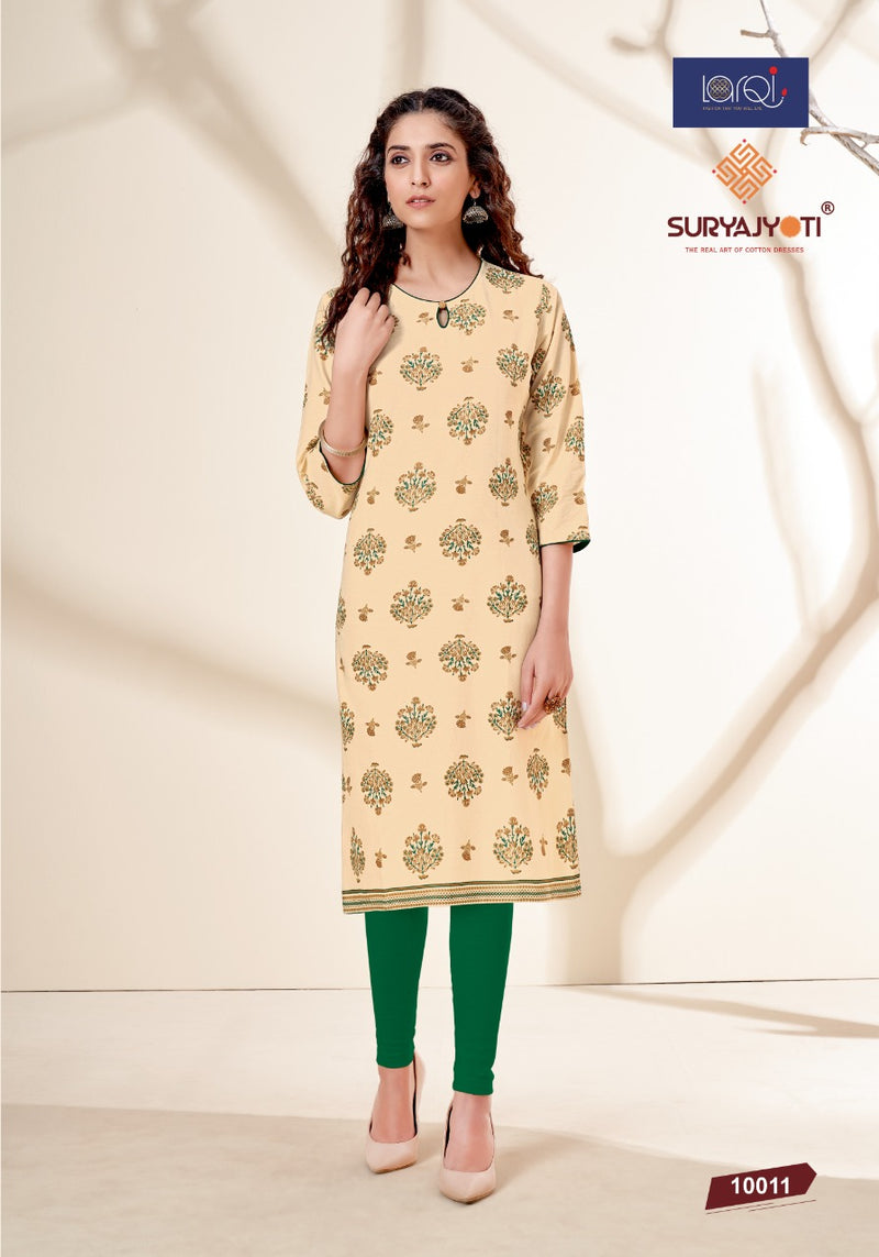 Surya Jyoti Pehel Vol 10 Fancy Stylish Casual Wear Kurtis With Cotton Print