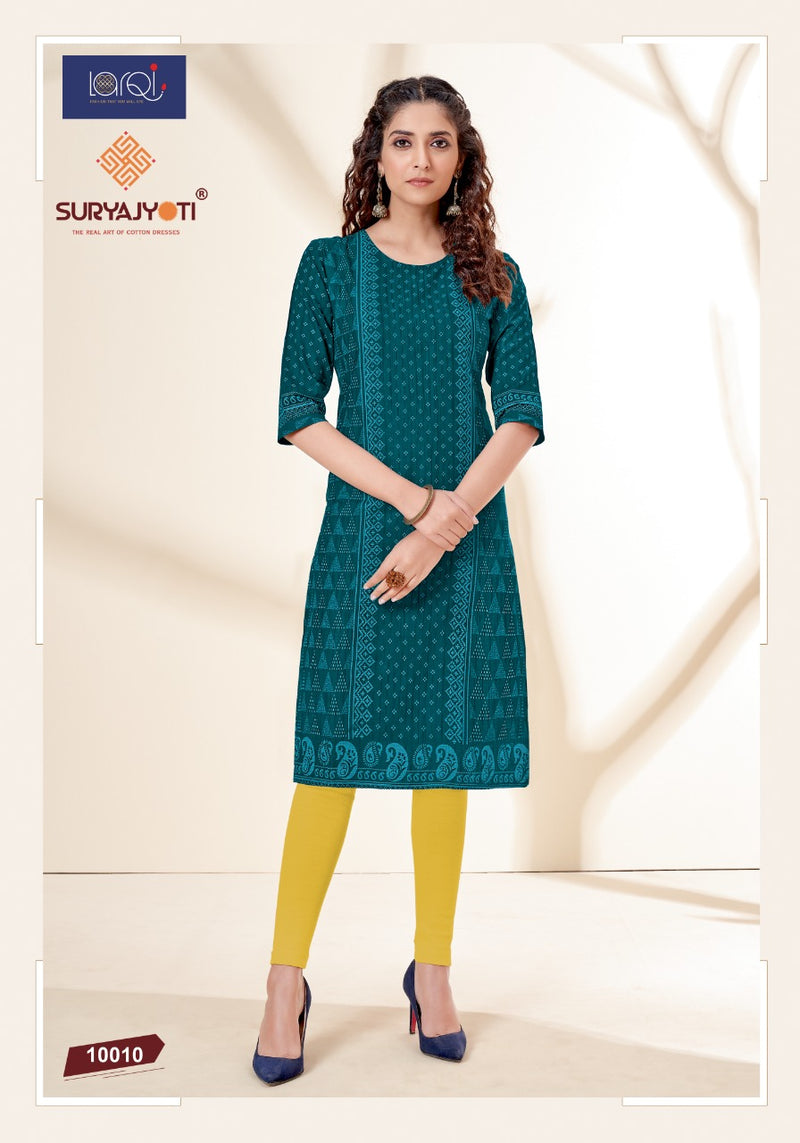 Surya Jyoti Pehel Vol 10 Fancy Stylish Casual Wear Kurtis With Cotton Print