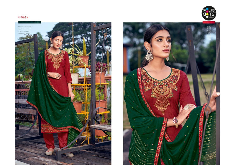 Four Dots Pihu Vol 2 Parampara Weaving With Sequence Designer Salwar Suits