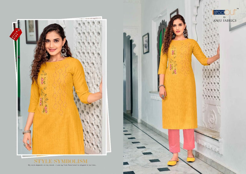 Anju Fabrics Popular Vol 1 Cotton Lurex Fancy Stylish Party Wear Kurtis With Bottom
