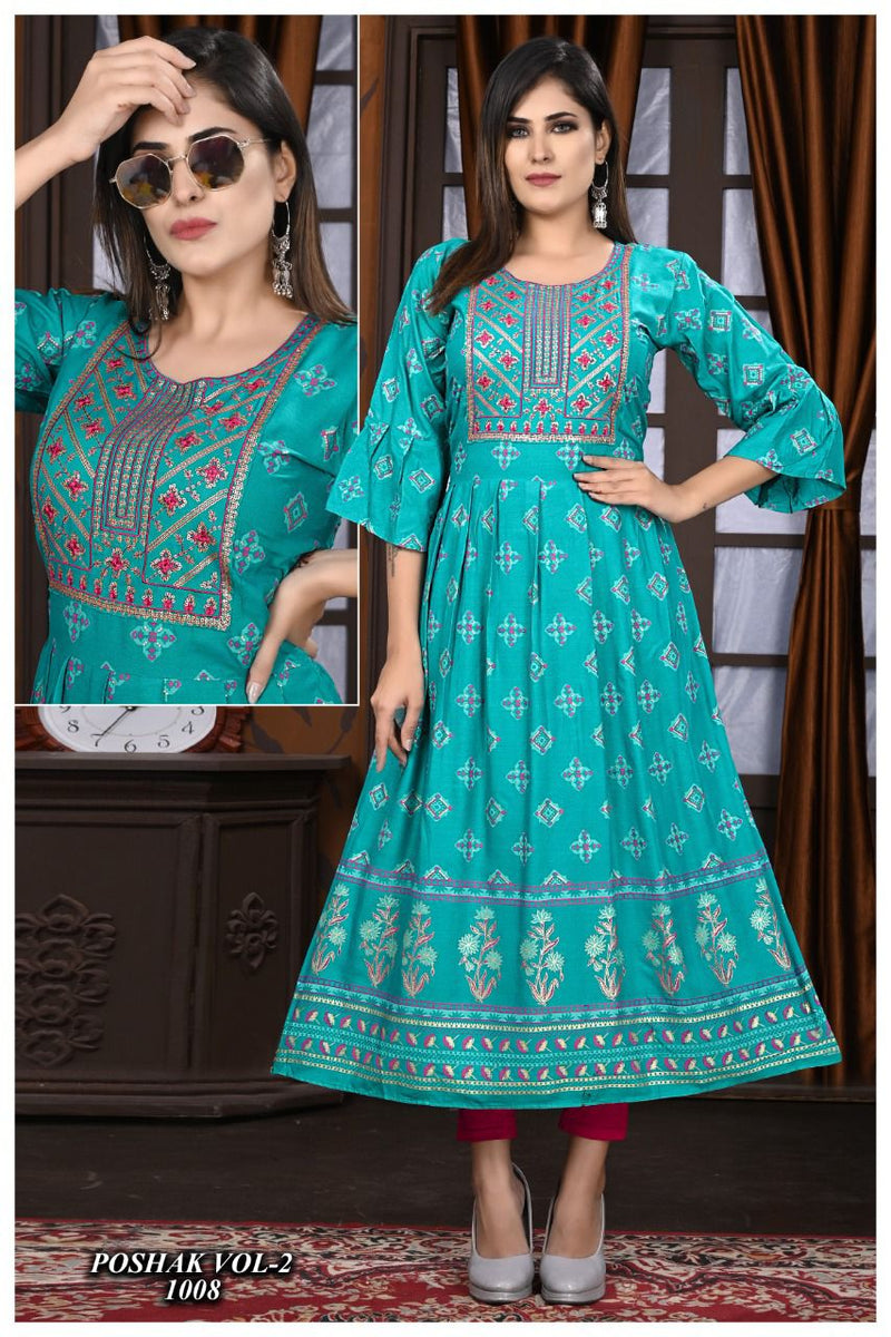 Beauty Queen Poshak Vol 2 Rayon With Heavy Printed Stylish Designer Party Wear Casual Look Kurti