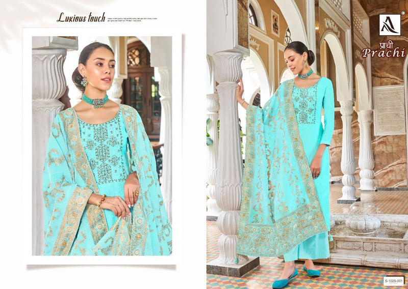Alok Suit Prachi Viscose Silk With Heavy Embroidery Work Stylish Designer Festive Wear Salwar Suit