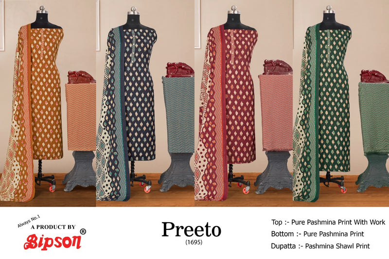 Bipson Preeto1695 Pashmina Winter Wear Salwaer Suits