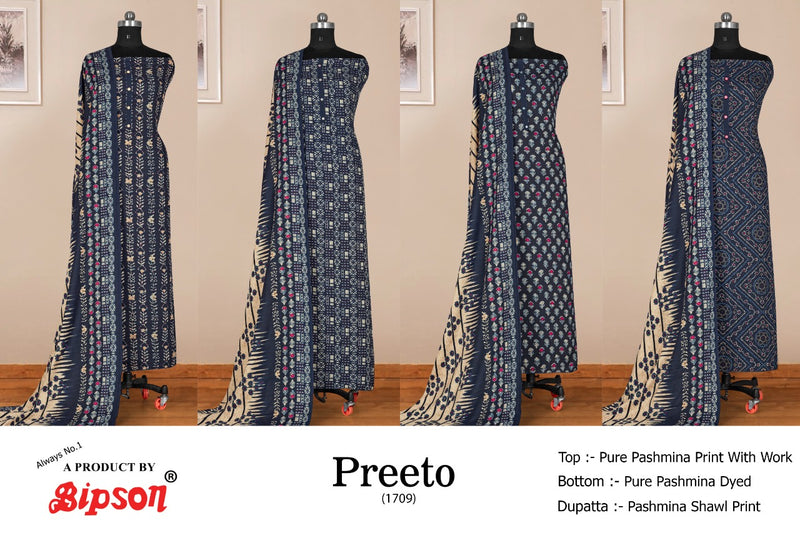Bipson Preeto  Pashmina  Winter Wear Salwar Suits
