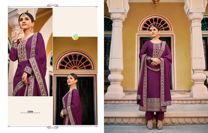 Vinay Fashion Kaseesh Preeyal Dola Silk Heavy Embroidered Wedding Wear Salwar Suits