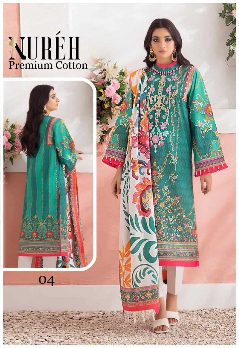 Nureh Premium Cotton Vol 1 Cotton Fancy Pakistani Style Festive Wear Salwar Suits
