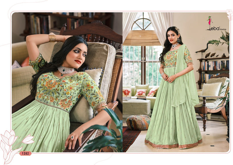 Eba Lifestyle Prime Rose Vol 4 Georgette Embroidered Wedding Wear Gown Style  Salwar Suits