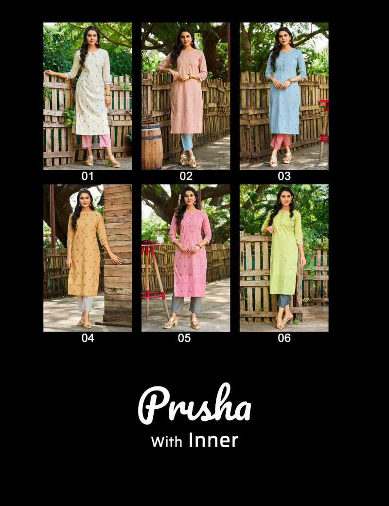 100 Miles Prisha Pure Cotton Stylish Straight Fancy Kurtis