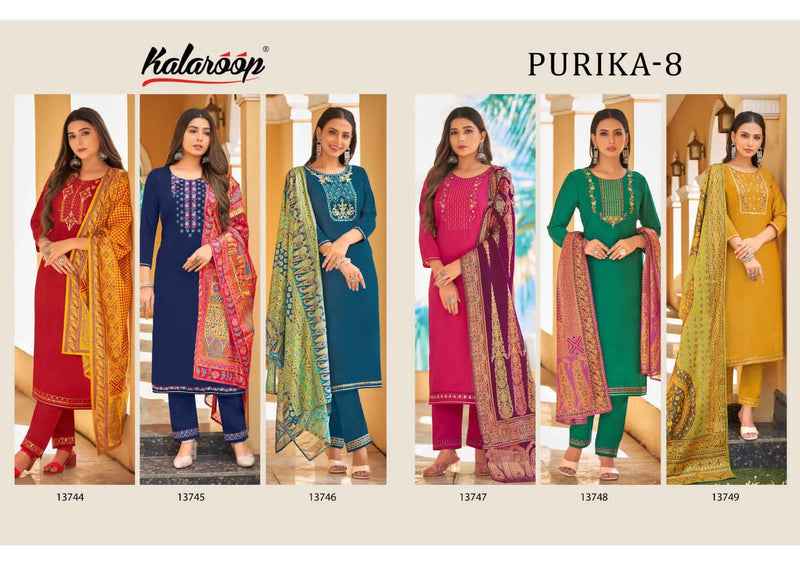 Kalaroop Kajree Fashion Purika Vol 8 Parampra Lining Silk Embroidery Work Fancy Designer Kurti
