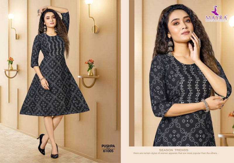 Mayra Pushpa Vol 2 Rayon Printed Designer Party Wear Kurtis