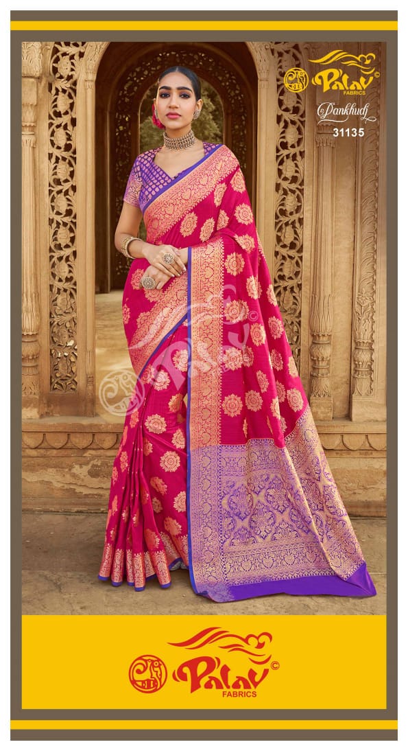 Palav Fabric Launch By Pankhudi Soft Silk Designer Traditional Work  Wedding Wear Sarees