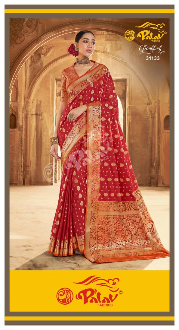 Palav Fabric Launch By Pankhudi Soft Silk Designer Traditional Work  Wedding Wear Sarees