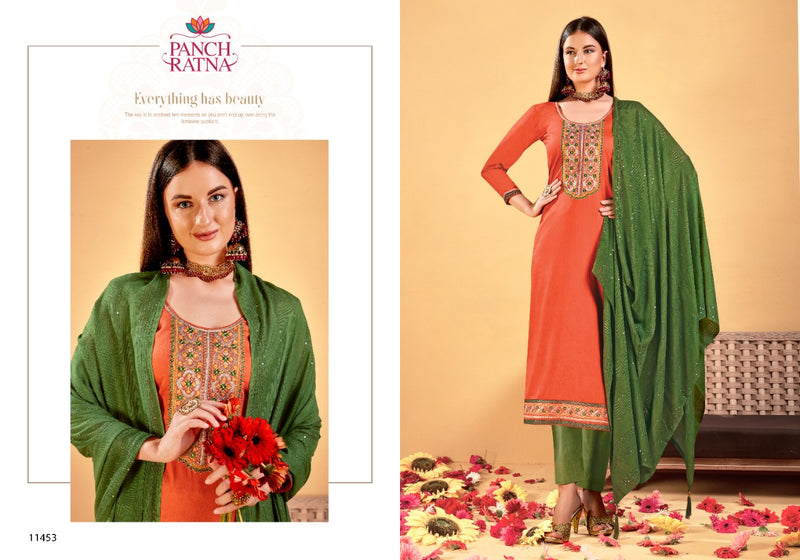 Panch Ratna Keshvi Jam Silk With Fancy Coding Embroidery Work Salwar Suit