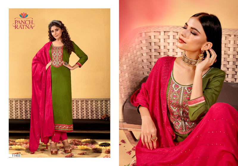 Panch Ratna Keshvi Jam Silk With Fancy Coding Embroidery Work Salwar Suit