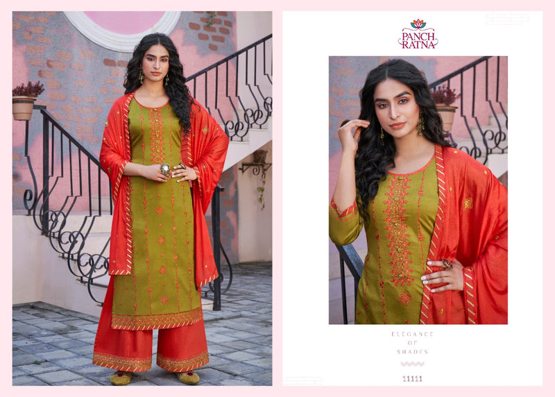 Panch Ratna Meraki Jam Silk Work Designer Wear Salwar Kameez