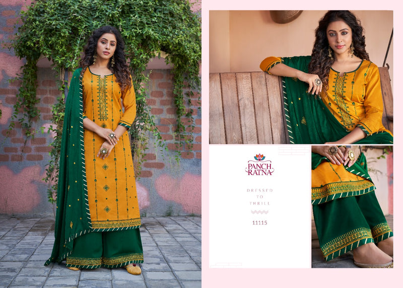 Panch Ratna Meraki Jam Silk Work Designer Wear Salwar Kameez